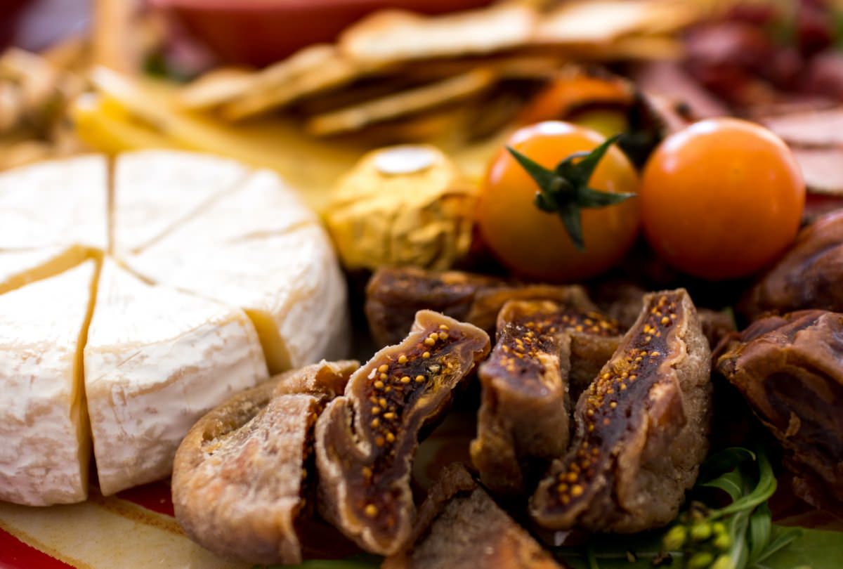 Grazing station arranged for guests